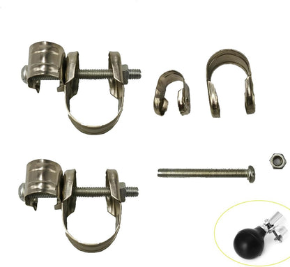 YehVeh 3 Set Bike Bugle Horn Mounting Clips Heavy Duty Handlebar Metal Clamp Braket Mount Screws for Bicycle Bell Air Horns Golf Cart Honking Squeeze Loudspeaker