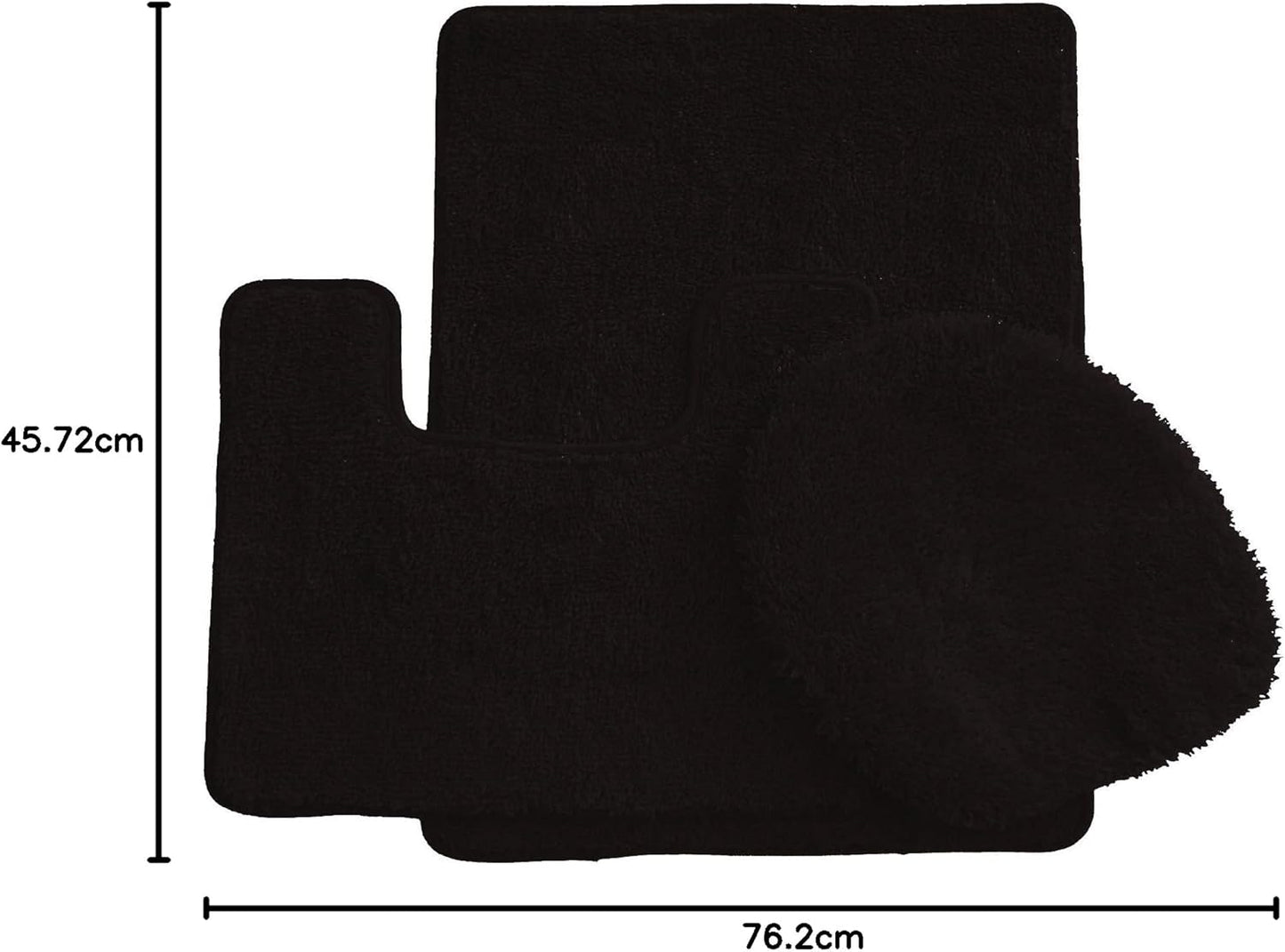 Daniel's Bath & Beyond 3 Piece Solid Luxury Bath Mat, Lime Green, (3PC Solid Luxury)