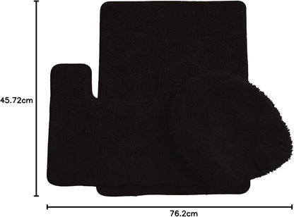 Daniel's Bath & Beyond 3 Piece Solid Luxury Bath Mat, Lime Green, (3PC Solid Luxury)