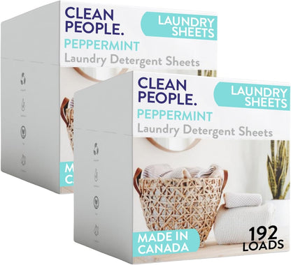 Clean People Laundry Detergent Sheets - Recyclable Packaging, Hypoallergenic, Stain Fighting - Ultra Concentrated, Laundry Soap - Fresh Scent, 96 Pack