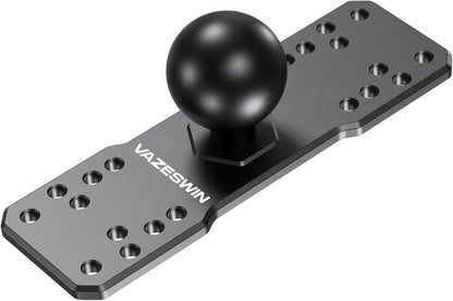 VAZESWIN 1.5" Ball Aluminum Alloy Fish Finder Mounting Plate, Universal Marine Electronic Mount Plate for Garmin, Lowrance, Humminbird, Raymarine, Fit for RAM Mounts, Scotty C Size Double Socket Arms