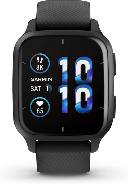 Garmin Venu® Sq 2 GPS Smartwatch, All-Day Health Monitoring, Long-Lasting Battery Life, AMOLED Display, Slate and Shadow Gray
