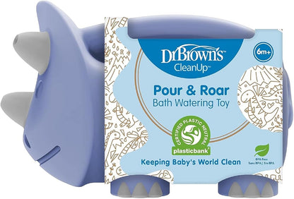 Dr. Brown’s CleanUp Pour & Roar Watering Can, Baby Bath Essentials Kids Toy, BPA Free, Certified Plastic Neutral, 6m+