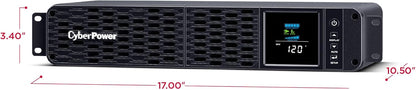 CyberPower CP1500PFCLCD PFC Sinewave UPS System, 1500VA/1000W, 12 Outlets, AVR, Mini Tower, Black
