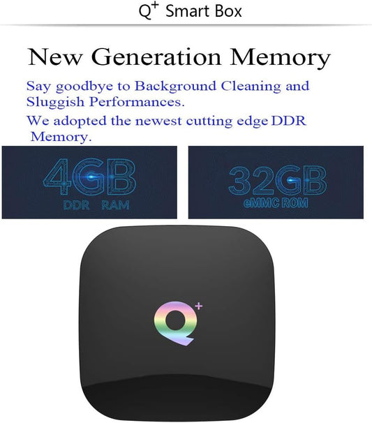 Android 10.0 TV Box with 4GB RAM 32GB ROM Q Box Quad Core Cortex-A53 QPLUS Android TV Box Supporting 4K2K - PuriLite