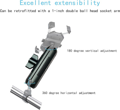 YIMINGYINUO Double Socket Arm Compatible with RAM Mounts B Size 1" Ball Components for Bike/Motorcycle/ATV Phone Mount, Emeralds (Short Arm)