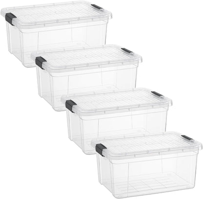 Superio Storage Bins with Lids- 3 Pack, 1.85 Qt Clear Boxes for Organizing, Stackable Plastic Containers- BPA Free, Non-Toxic, Odor Free, Organizer for Home, Office, Dorm