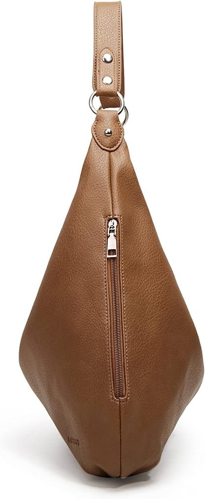 Ashioup Hobo Bags for Women Soft PU Leather Shoulder Bag Vintage Slouchy Handbag with Zipper