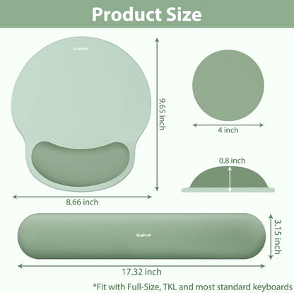 Sushret Mouse Pad and Keyboard Wrist Rest, Mouse Pad with Wrist Rest Set