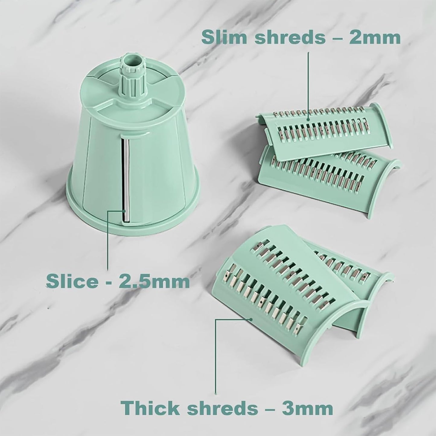 Purilite Select 5-in-1 Rotary Cheese Grater & Vegetable Slicer