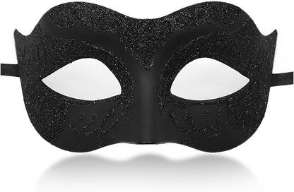 Masquerade Mask for Men Women Couple Venetian Mask for Halloween Mardi Gras Costume Party Ball (Black)