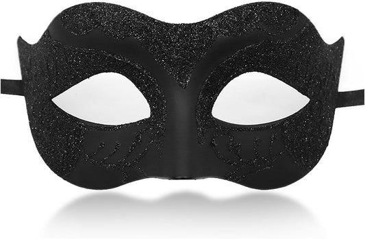 Masquerade Mask for Men Women Couple Venetian Mask for Halloween Mardi Gras Costume Party Ball (Black)