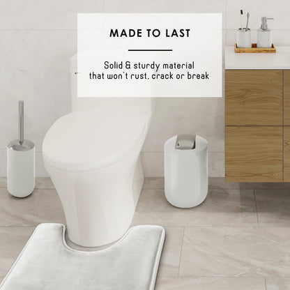 Clara Clark Bathroom Set - Gray Bathroom Accessories Set, Bathroom Sets with Shower Curtain and Rugs, 23PC Shower Curtain Set with Liner, Soap Dispenser, Soap Dish, Toilet Brush Holder, and Trash Can