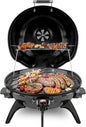 Electric BBQ Grill, Techwood 15-Serving Indoor/Outdoor Electric Grill for Indoor & Outdoor Use, Double Layer Design, Portable Removable Grill, 1600W (Tabletop Grill, Black)