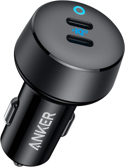 Anker USB C Car Charger, 40W 2-Port PowerIQ 3.0 Type C Adapter, iPhone 16 Car Charger, PowerDrive III Duo with Power Delivery for iPhone 16/15/14/13, Galaxy S22/S20/S10, Pixel, iPad, and More - PuriLite