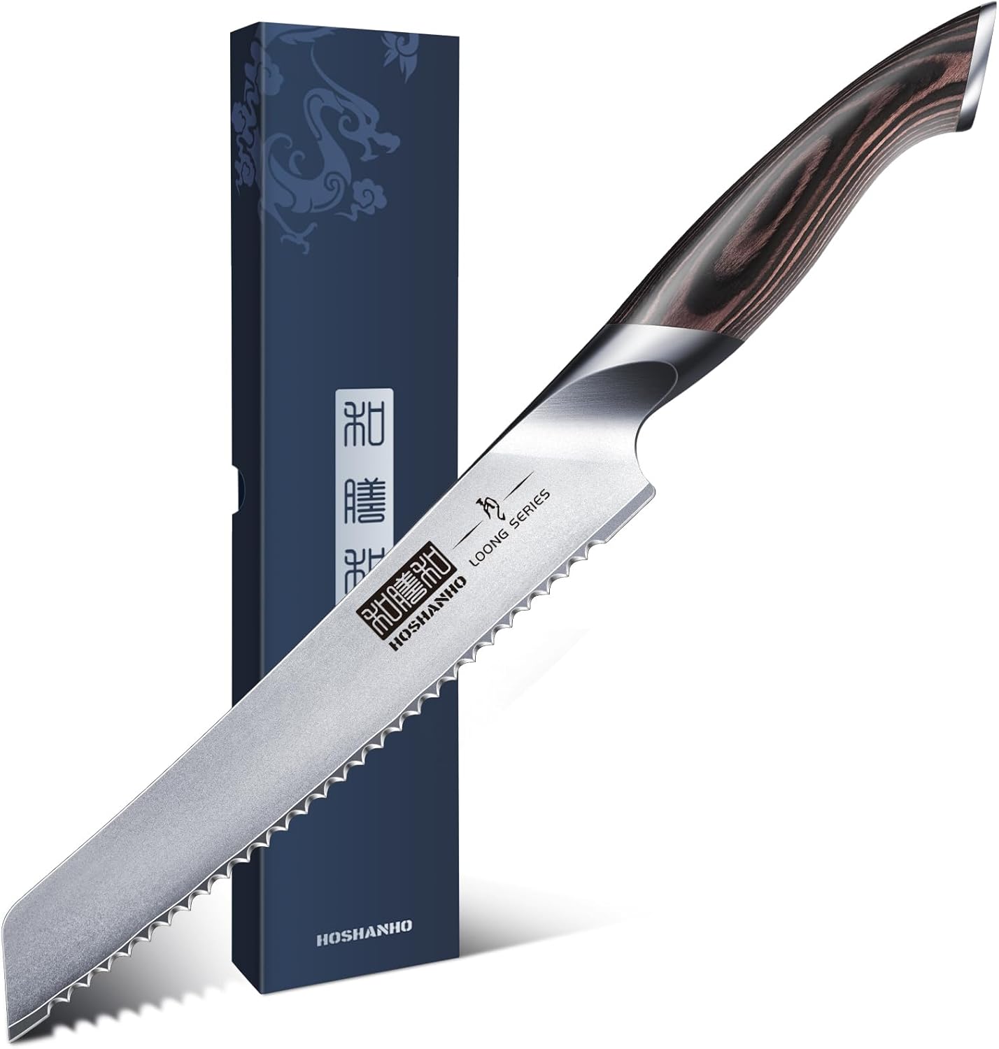 HOSHANHO Bread Knife 10 inch, Japanese High Carbon Stainless Steel Serrated Bread Knife, Professional Bread Cutting Knife for Homemade Bread