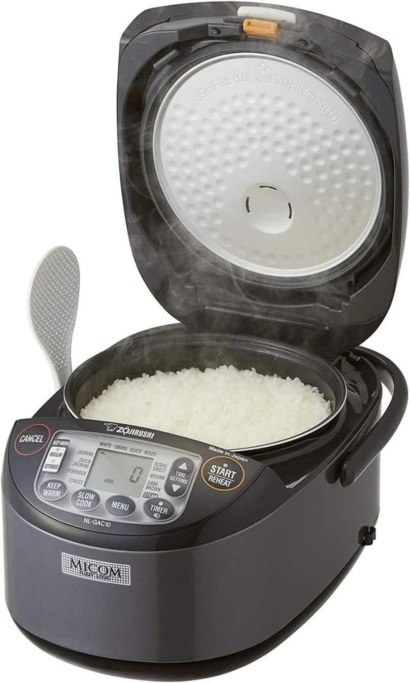 Zojirushi NL-GAC10 BM Umami Micom Rice Cooker & Warmer, 5.5-Cup, Metallic Black, Made in Japan