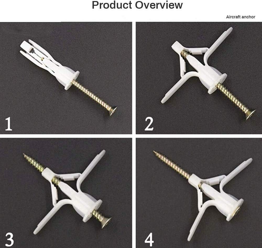 Drywall Anchor kit - Hollow Wall Anchors with Screws ，self-Drilling Hollow Wall Anchor, for Drywall，Nylon - Plastic - Buildex,60pcs (Anchor 30pcs+screw 30pcs)