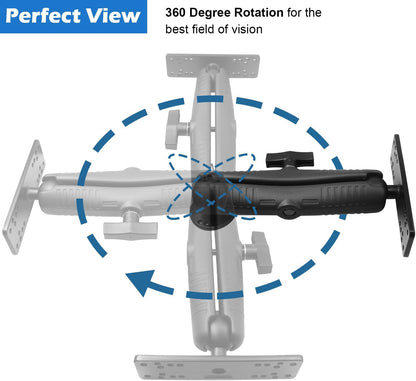 WINDFRD Aluminum Fish Finder Mount with 1.5" / C Size Ball, Heavy Duty 9.1" Long Arm Depth Finder Mount for Boat, High Salt Water Resistant, Compatible with Garmin, Lowrance and More