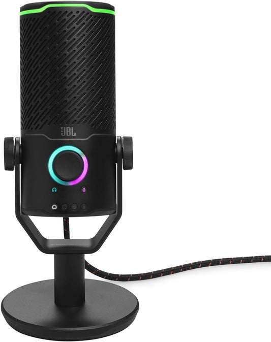 JBL Quantum Stream Studio - Quad Pattern Premium USB Microphone for Streaming, Recording and Gaming, Triple Condenser Microphone, Dynamic Range Compressor, Easy Voice Monitoring (Black)