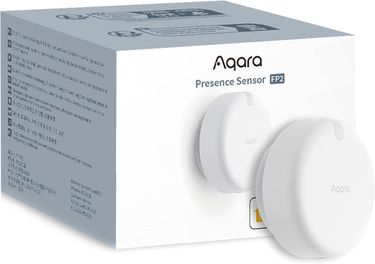 Aqara Presence Sensor FP2, 2.4 GHz Wi-Fi Required, mmWave Radar Wired Motion Sensor, Zone Positioning, Multi-Person & Fall Detection, Supports HomeKit, Alexa, Google Home and Home Assistant