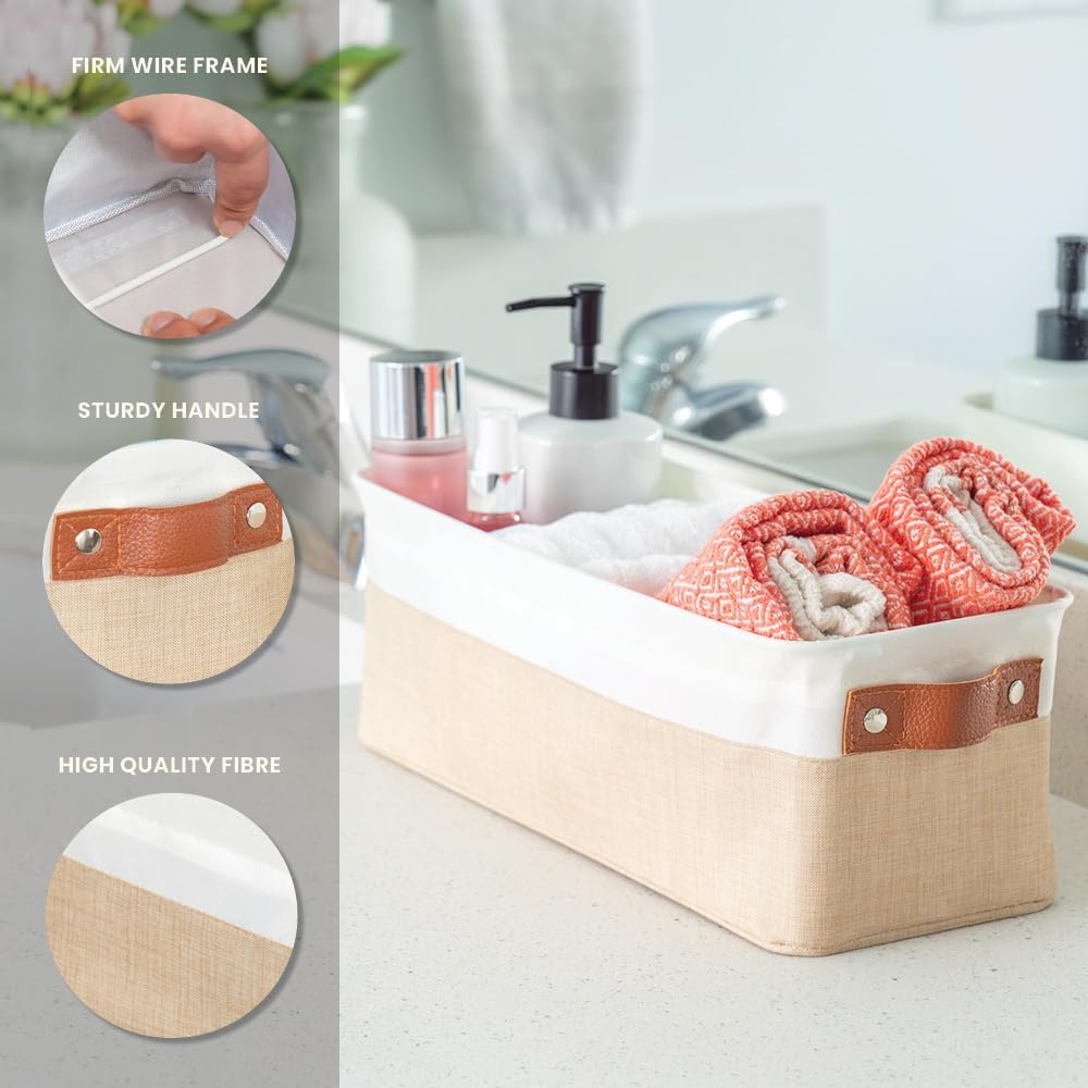 OrganiHaus Large Fabric Storage Baskets for Shelves 3 Pack, 15x11in Closet Storage Bins for Shelves, Cloth Baskets, Fabric Storage Cubes, Linen Closet Organizers, Fabric Basket, White Basket
