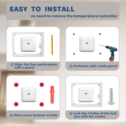 Thermostat Lock Box with Key,Universal Clear Thermostat Cover,Acrylic Wall Mounted Guard Box,for Wall,Restaurants,Wall AC Panel,Fits 7.8" H x 4.7" W x 2.2" D or Smaller