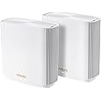 ASUS ZenWiFi Whole-Home Tri-band Mesh WiFi 6E System (ET9 2PK), Coverage up to 5,500 sq.ft, 7800Mbps, new 6GHz band, AiMesh, Lifetime Free Internet Security, Parental Control, EasySetup, Instant Guard