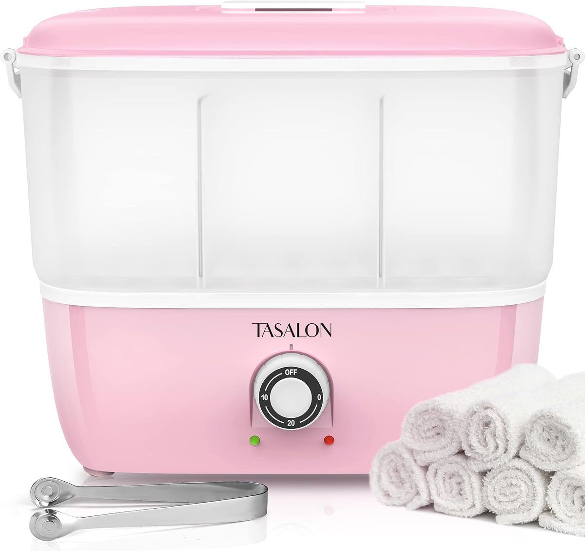 TASALON Hot Towel Steamer for Facials, Hot Towel Warmer Quickly Heats Up in 5 Minutes, Portable Towel Machine Fits 16 Mini Towels, Salon Equipment Towel Warmer for Facials, Spa, Massage, Pink