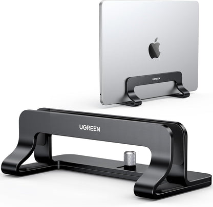 UGREEN Vertical Laptop Stand Holder Mount for Desk, Riser Adjustable Aluminum Compatible with MacBook Pro Air, Ideapad, Surface Book, Chromebook Up to 15.6inch, Grey