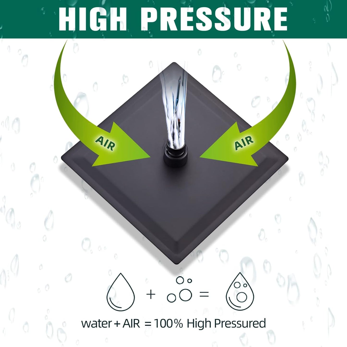 LCEVCGK Shower Faucet Set Complete Matte Black Shower System with 8 inch Square Rainfall Shower Head 3-Function Handheld Shower Waterfall Bathtub Spout Rain Shower Combo Set Bathroom Wall Mounted