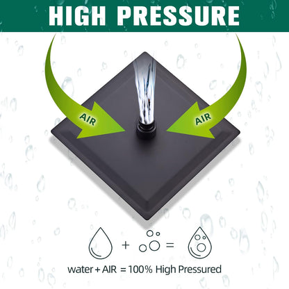 LCEVCGK Shower Faucet Set Complete Matte Black Shower System with 8 inch Square Rainfall Shower Head 3-Function Handheld Shower Waterfall Bathtub Spout Rain Shower Combo Set Bathroom Wall Mounted