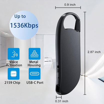 Vandlion 64GB Digital Voice Recorder, 1536kbps Hi-Fi Recording with Noise Reduction, Voice Activated Recorder for Lectures, Meetings, Interviews