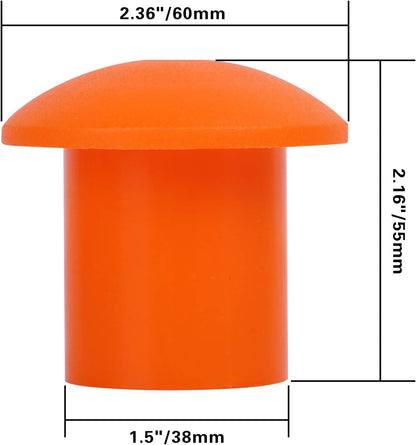 KEILEOHO 100 PCS Orange Plastic Mushroom Rebar Caps - Size #3-#7, 10M - 25M
