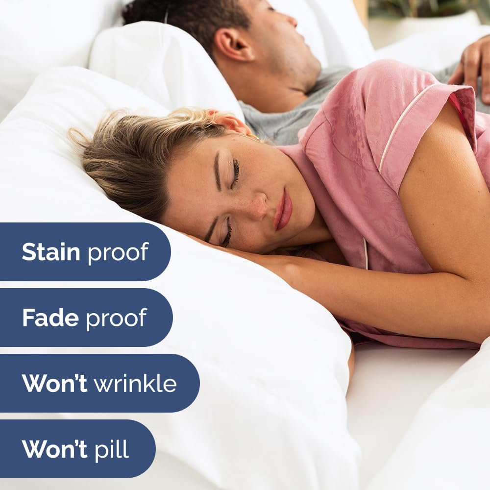 Extra Deep Queen Sheet Set - 6 Piece Breathable & Cooling Sheets - Hotel Luxury Bed Sheets Set - Easy & Secure Fit - Soft, Wrinkle Free & Comfy Sheets Set - White Sheet Set w/Extra Deep Pockets