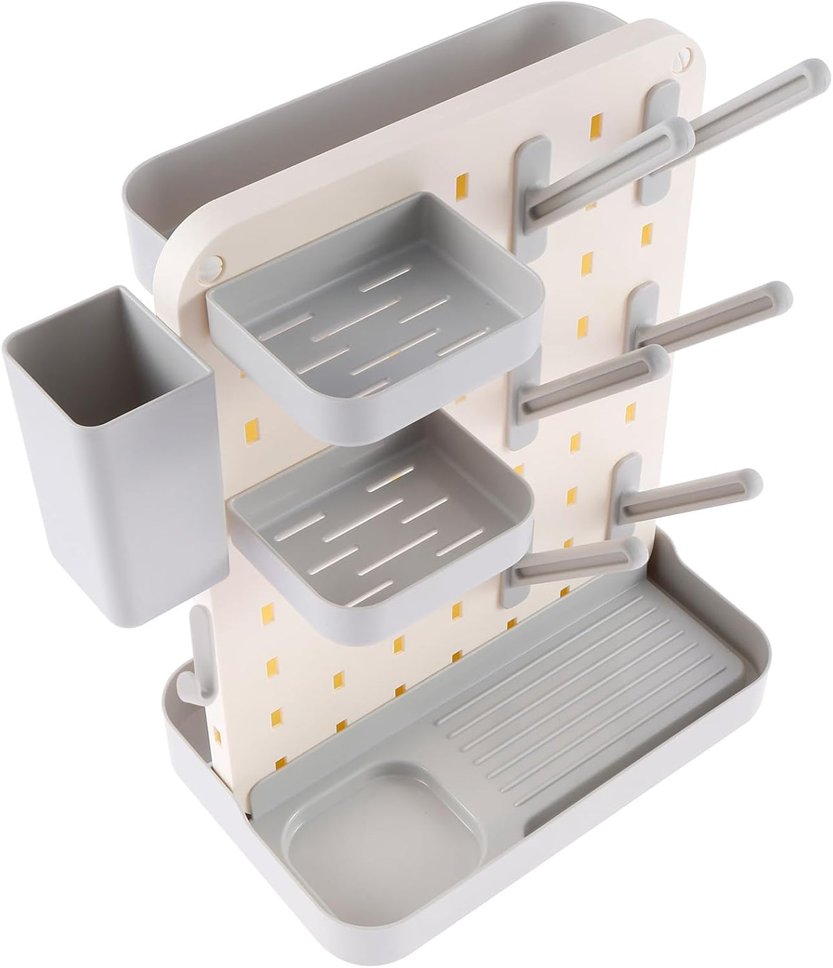 Baby Bottle Drying Rack Large Capacity Bottle Dryer Holder Space Saving Drying Rack for Baby Bottles and Cleaning Supplies (White Grey)(White Grey)