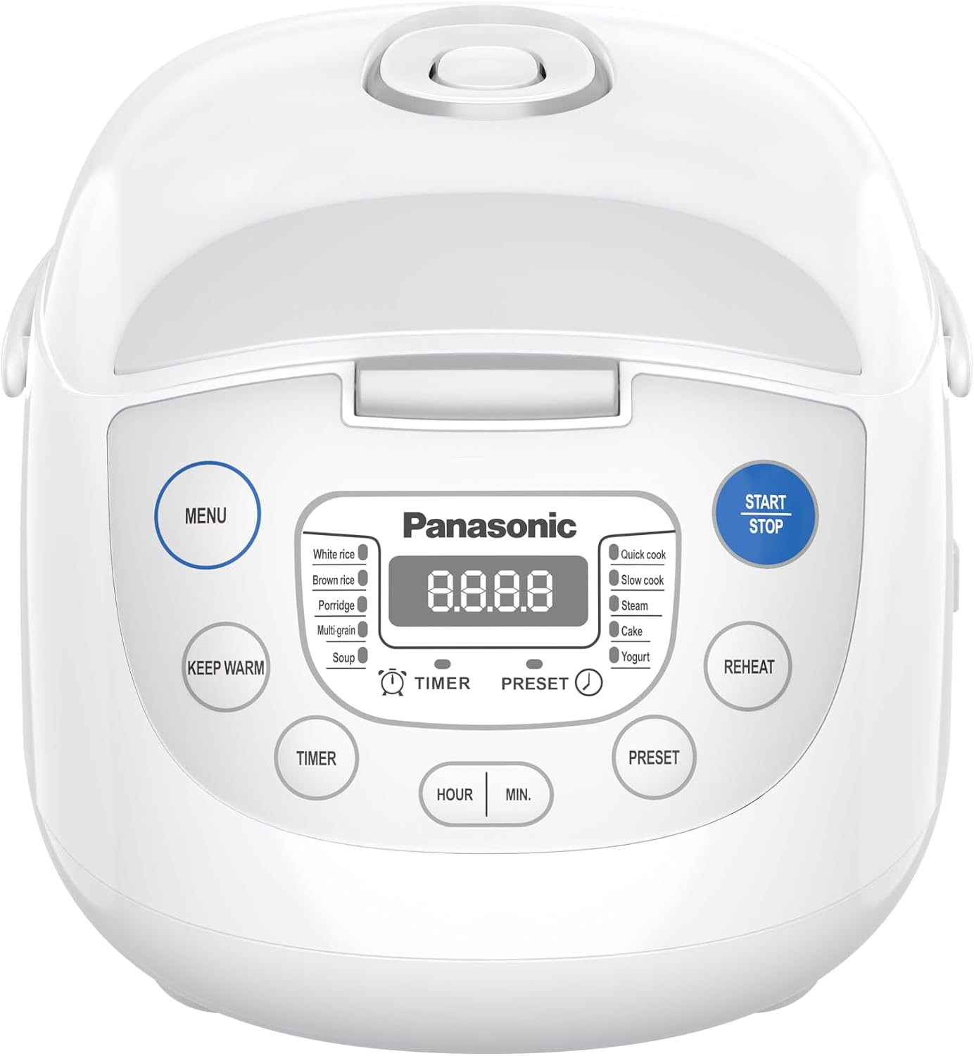 Panasonic SRZC123L Rice Cooker, 6-Cup Uncooked/12-Cup Cooked, Fuzzy Logic Microcomputer, Thick Non-Stick Aluminum Pan, Detachable Inner Lid, 10 Programs, Auto Keep Warm, Keep Warm, White