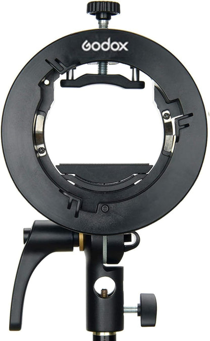 Godox S2 Flash S-Type Bracket with Bowens Mount for Godox V1 AD200Pro etc Round Head Flash Series and AD400Pro AD200 V860II TT685 TT600 TT350 Series Speedlite,Direction-Adjustable Handle…
