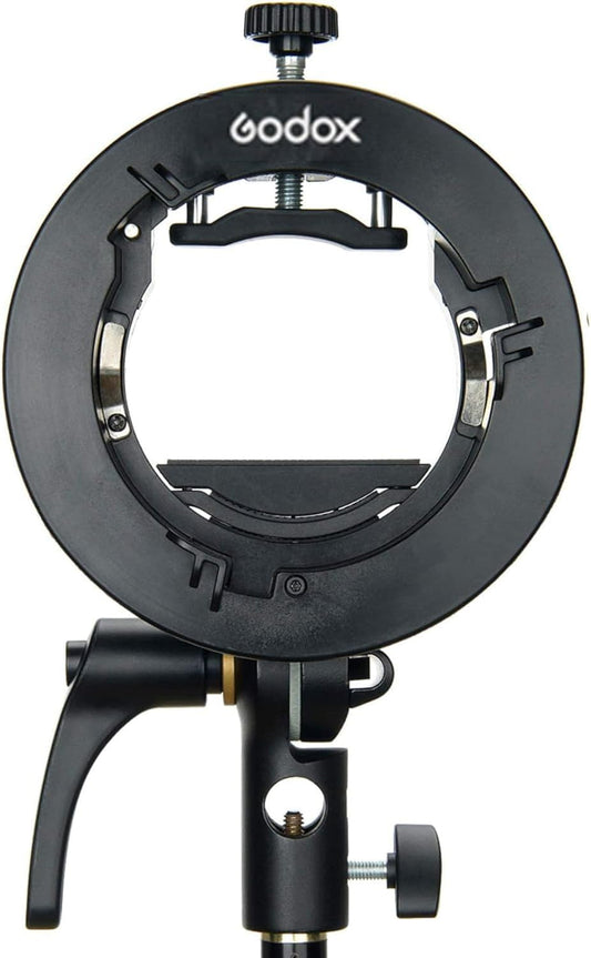 Godox S2 Flash S-Type Bracket with Bowens Mount for Godox V1 AD200Pro etc Round Head Flash Series and AD400Pro AD200 V860II TT685 TT600 TT350 Series Speedlite,Direction-Adjustable Handle…