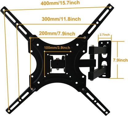 Yuarisx Tilt Swivel TV Wall Mount Full Motion Articulating Bracket for Most 26 30 32 35 37 40 42 45 46 47 50", Some up to 52" 55" Plasma LCD LED Flat Panel Screen TV with VESA up to 400x 400mm