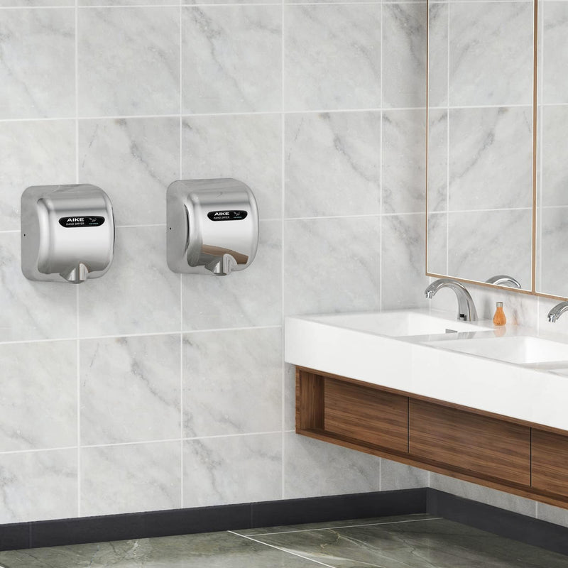 AIKE Surface Mounted High Speed Commercial Hand Dryer CUL Approved 120V 1500W, Brushed Stainless Steel Finish Model AK2800B