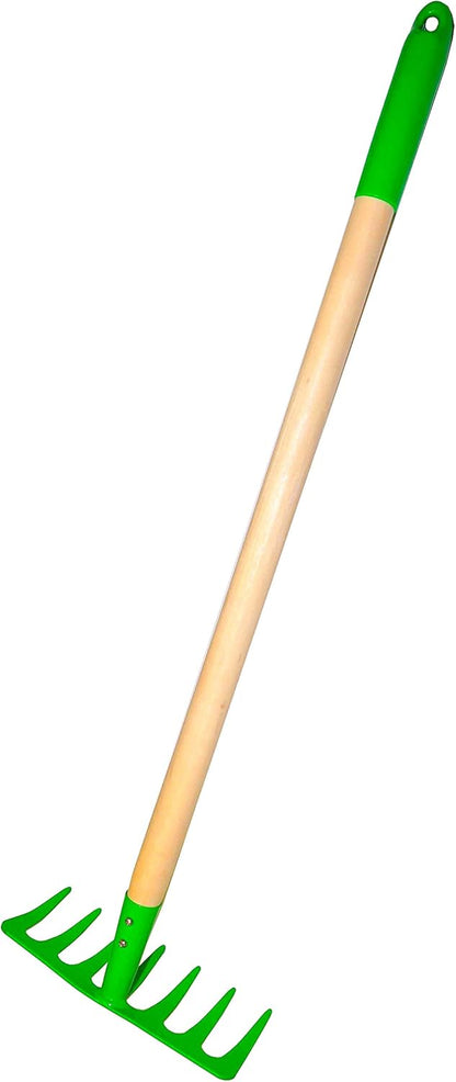G & F Products 10018 JustForKids Kids Garden Tool Set Toy, Rake, Spade, Hoe and Leaf Rake, Reduced Size, 4-Piece