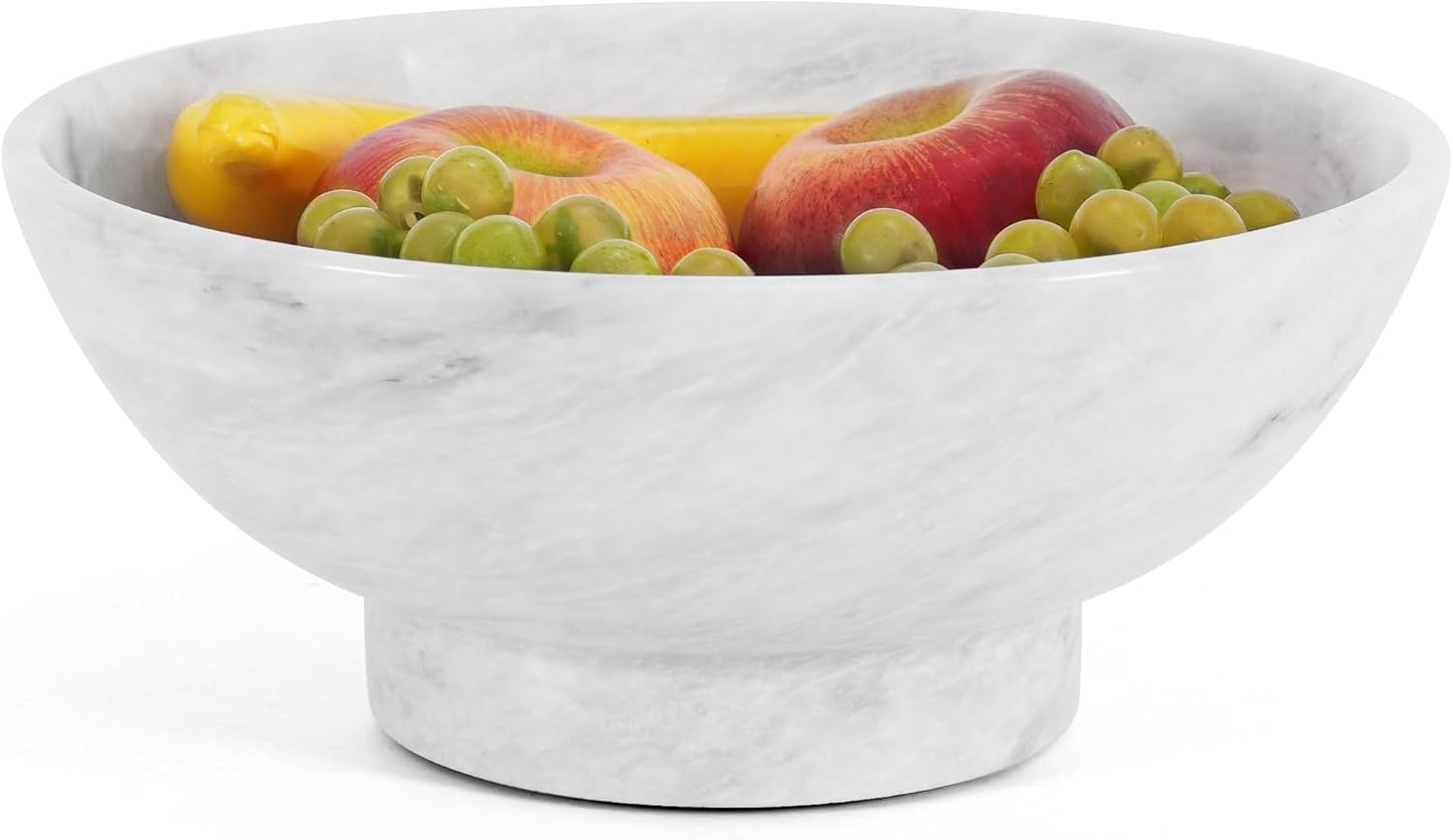 Handmade Marble Fruit Bowl | Decorative Serving Bowl | Kitchen Countertop Bowl | Round Fruit Bowl | Home Décor Bowl - PuriLite