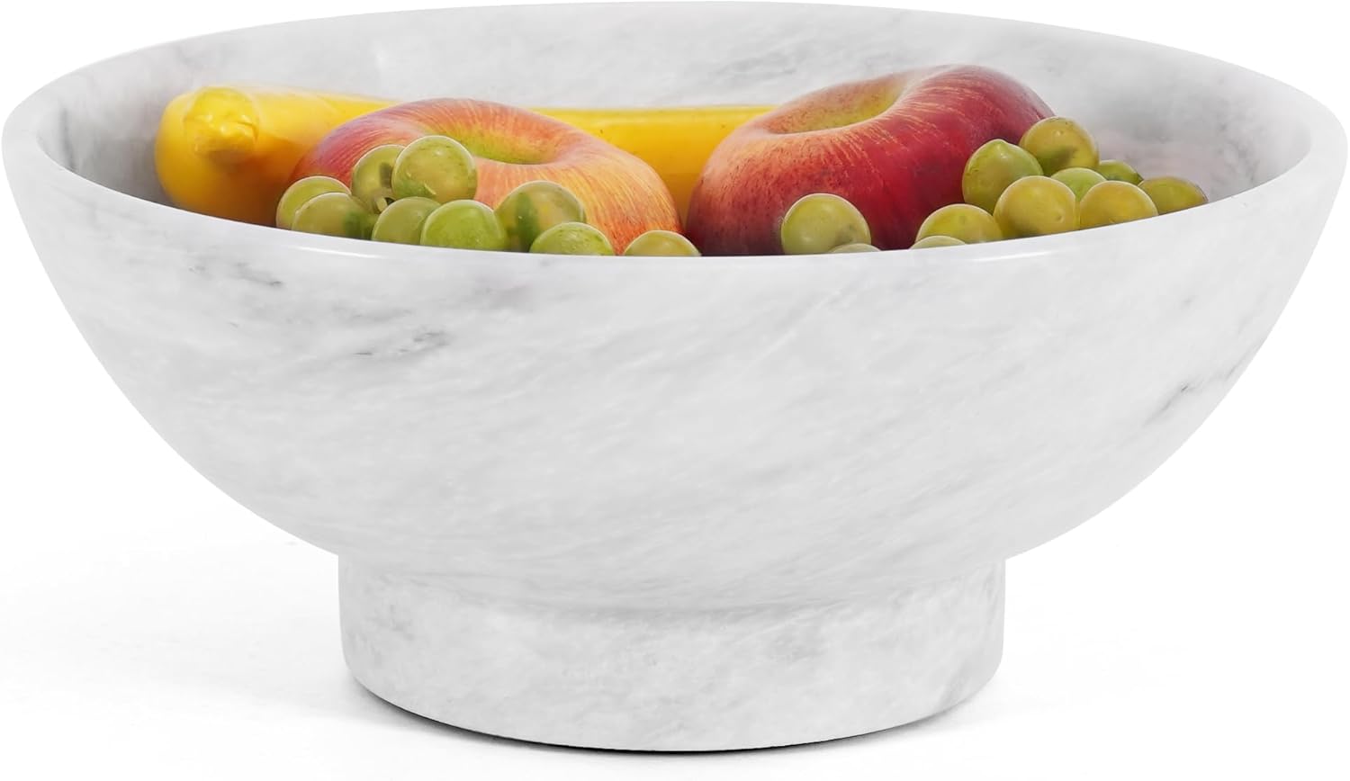 Handmade Marble Fruit Bowl | Decorative Serving Bowl | Kitchen Countertop Bowl | Round Fruit Bowl | Home Décor Bowl - PuriLite