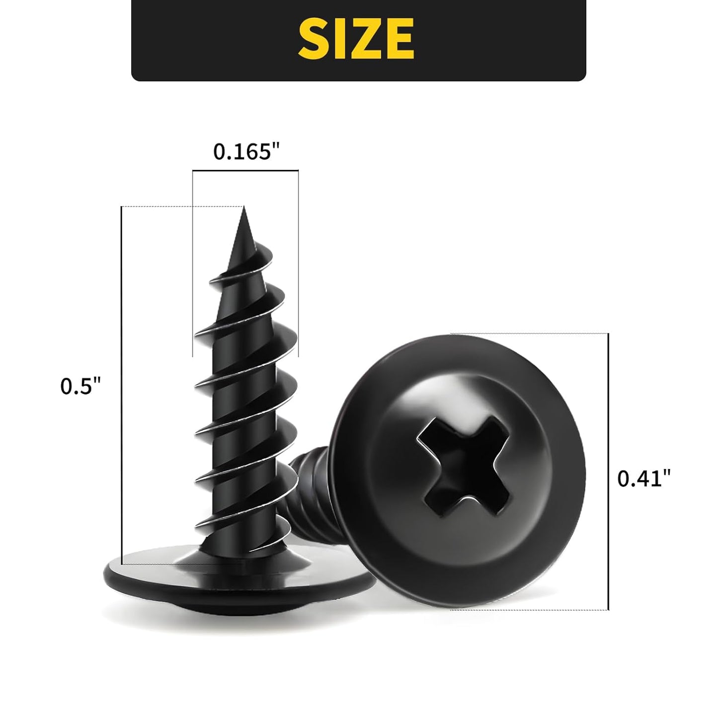Wood Screws Assortment Kit, FIXLINK 220 PCS High Hardness Truss Head Black Wood Screws Set, Phillips Drive Assorted Screws, Contain 8 Size (,2”,1-5/8”,1-1/2”,1-1/4”,1”,3/4”,5/8”,1/2”), Black