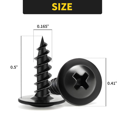 Wood Screws Assortment Kit, FIXLINK 220 PCS High Hardness Truss Head Black Wood Screws Set, Phillips Drive Assorted Screws, Contain 8 Size (,2”,1-5/8”,1-1/2”,1-1/4”,1”,3/4”,5/8”,1/2”), Black