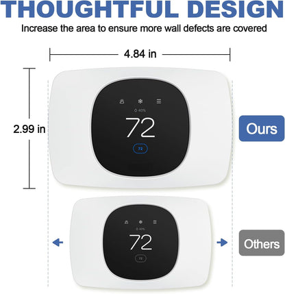 AUURIO Thermostat Wall Plate Compatible with 2025 Smart Thermostat Essential Trim Kit Increased Decorative Coverage Stylish Programmable WiFi Thermostat Accessory Trim Plate Easy Installation