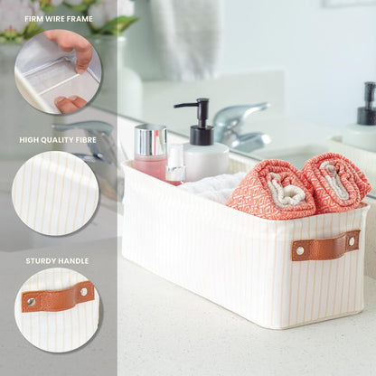 OrganiHaus Large Fabric Storage Baskets for Shelves 3 Pack, 15x11in Closet Storage Bins for Shelves, Cloth Baskets, Fabric Storage Cubes, Linen Closet Organizers, Fabric Basket, White Basket