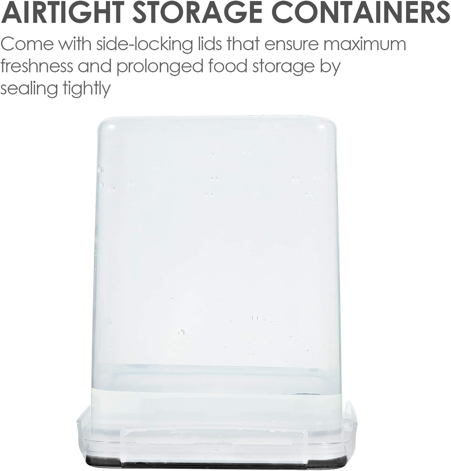 Vtopmart Extra Large Tall Airtight Food Storage Containers, 4 Pieces 6.5L Plastic Kitchen Pantry Storage Containers for Spaghetti, Flour and Baking Supplies - Include 24 Labels, Black