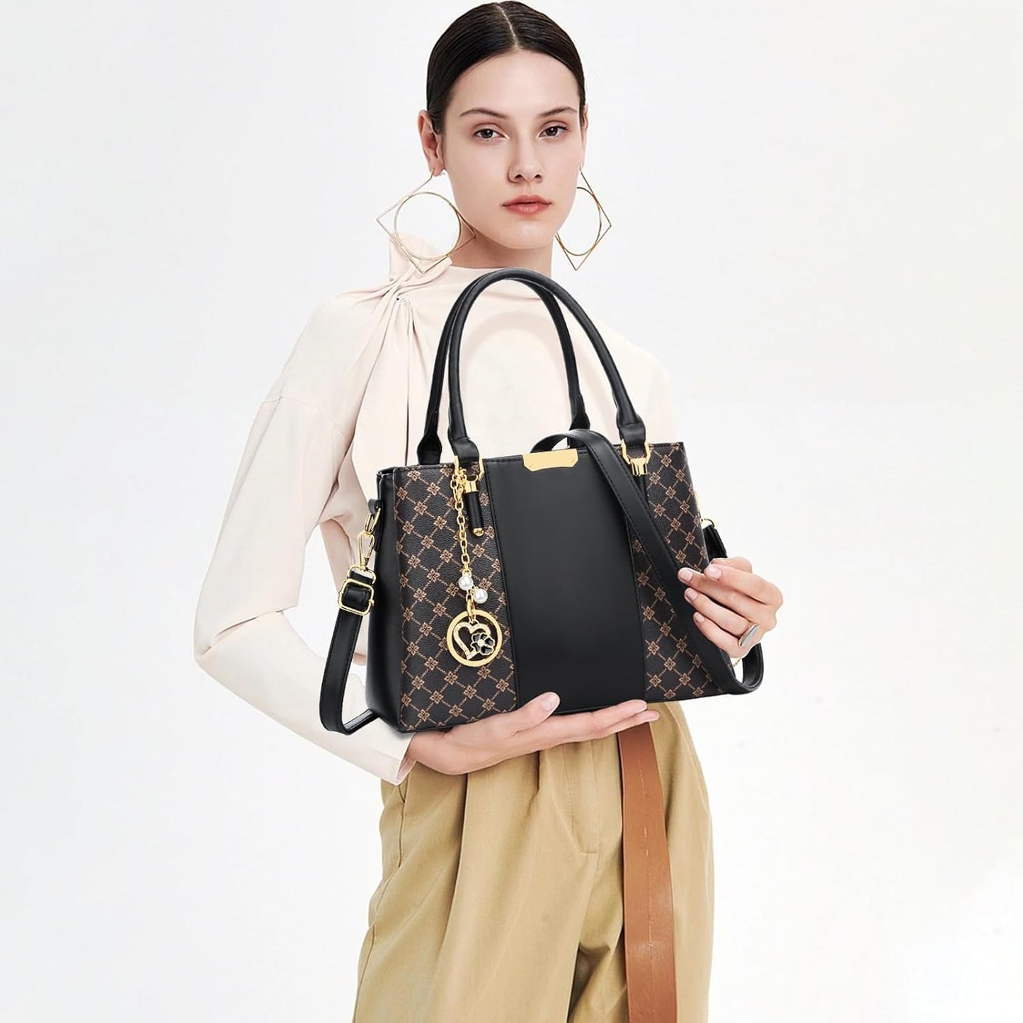 KKXIU Trendy Tote Bag for Women Lightweight Oxford Big Capacity Shoulder Purses and Handbags